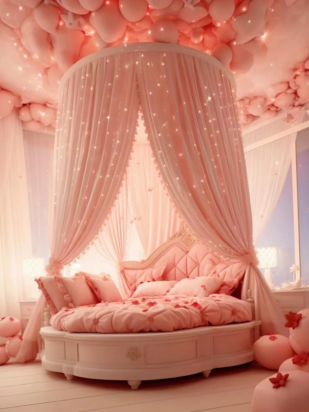 【奇妙的粉色梦幻卧室】94  置身于这个粉色的梦幻卧室,仿佛进入了