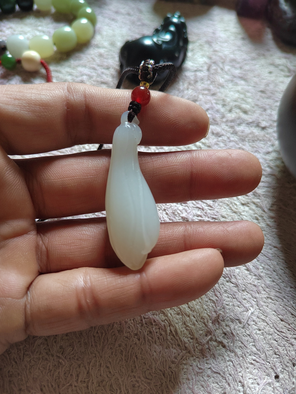 和田玉雕刻玉兰花#手工