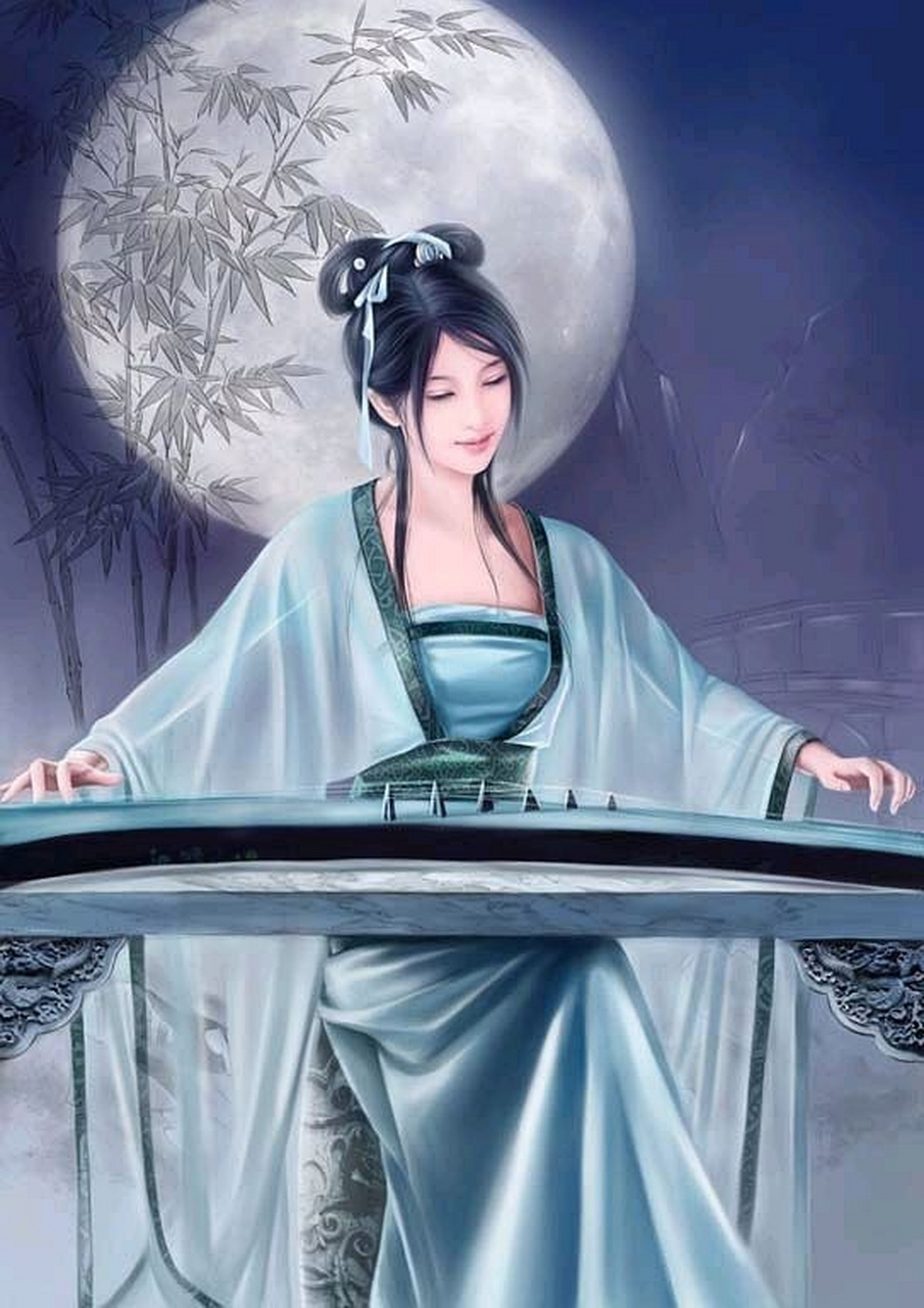 今宵帘幕风掀起, 谁抚琴弦弹六爻.