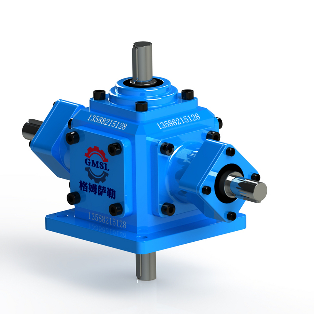 t型螺旋伞齿轮转向器直角转向齿轮箱转角器减速机三维模型下载厂家