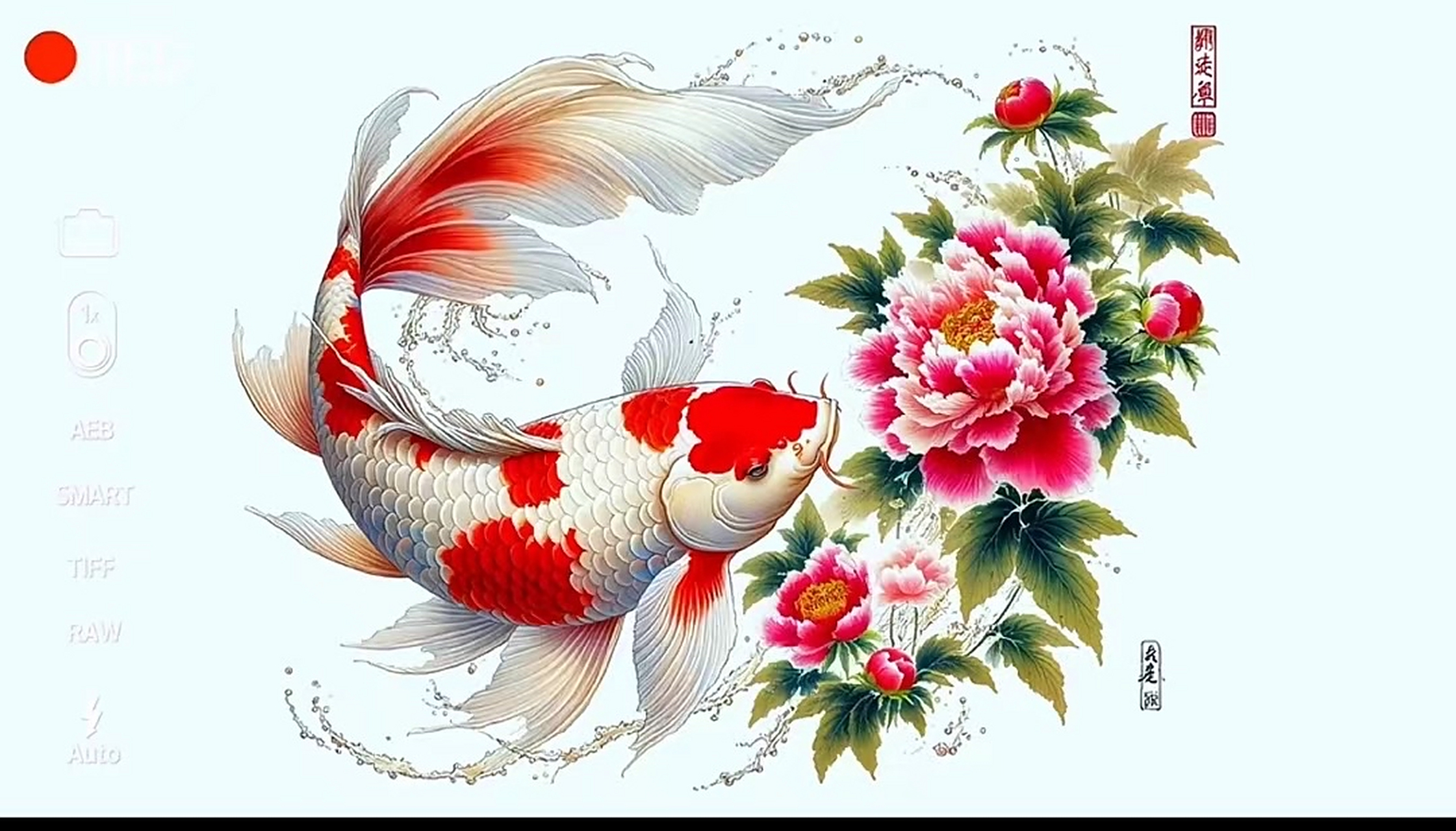 红色金鱼在牡丹花海中畅游 7895  9494 哇塞,这次的奇趣体验