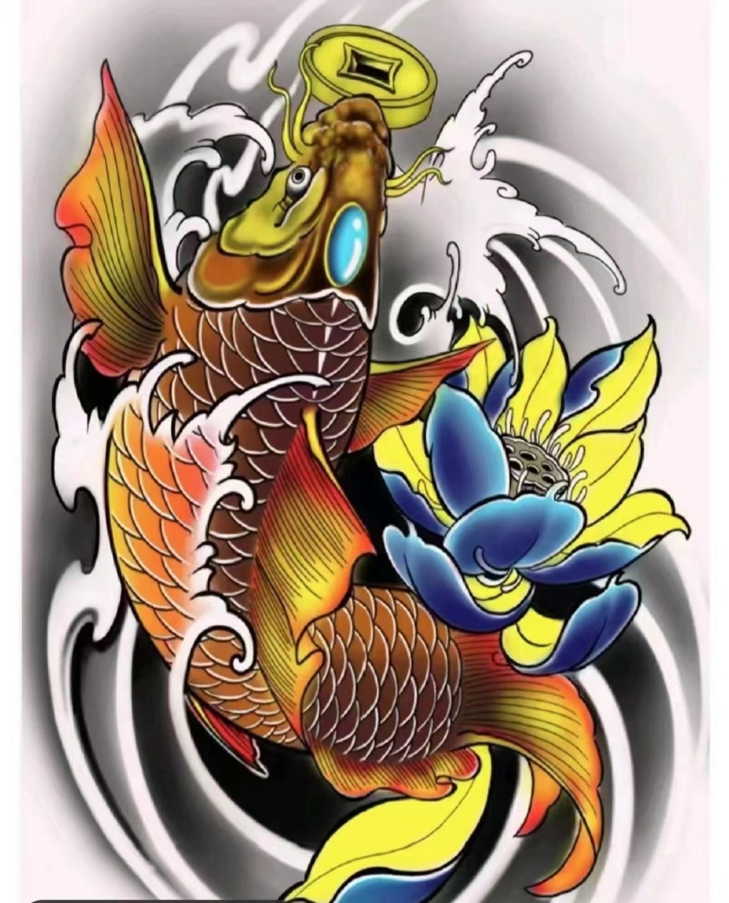 精品手稿.鲤鱼.般若.浪花.荷花.紧箍咒.蛇.牡丹.枫叶.仙鹤.素花.