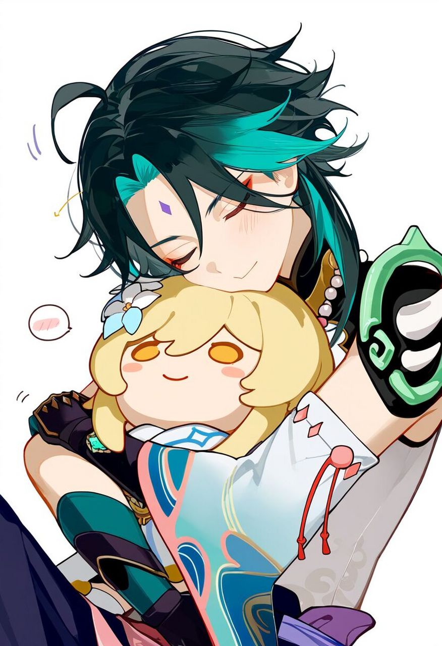 原神# 魈宝与荧宝