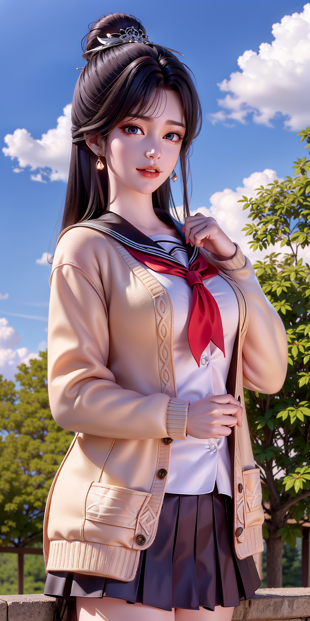 学生装婵儿#国漫女神# #动漫头像和壁纸