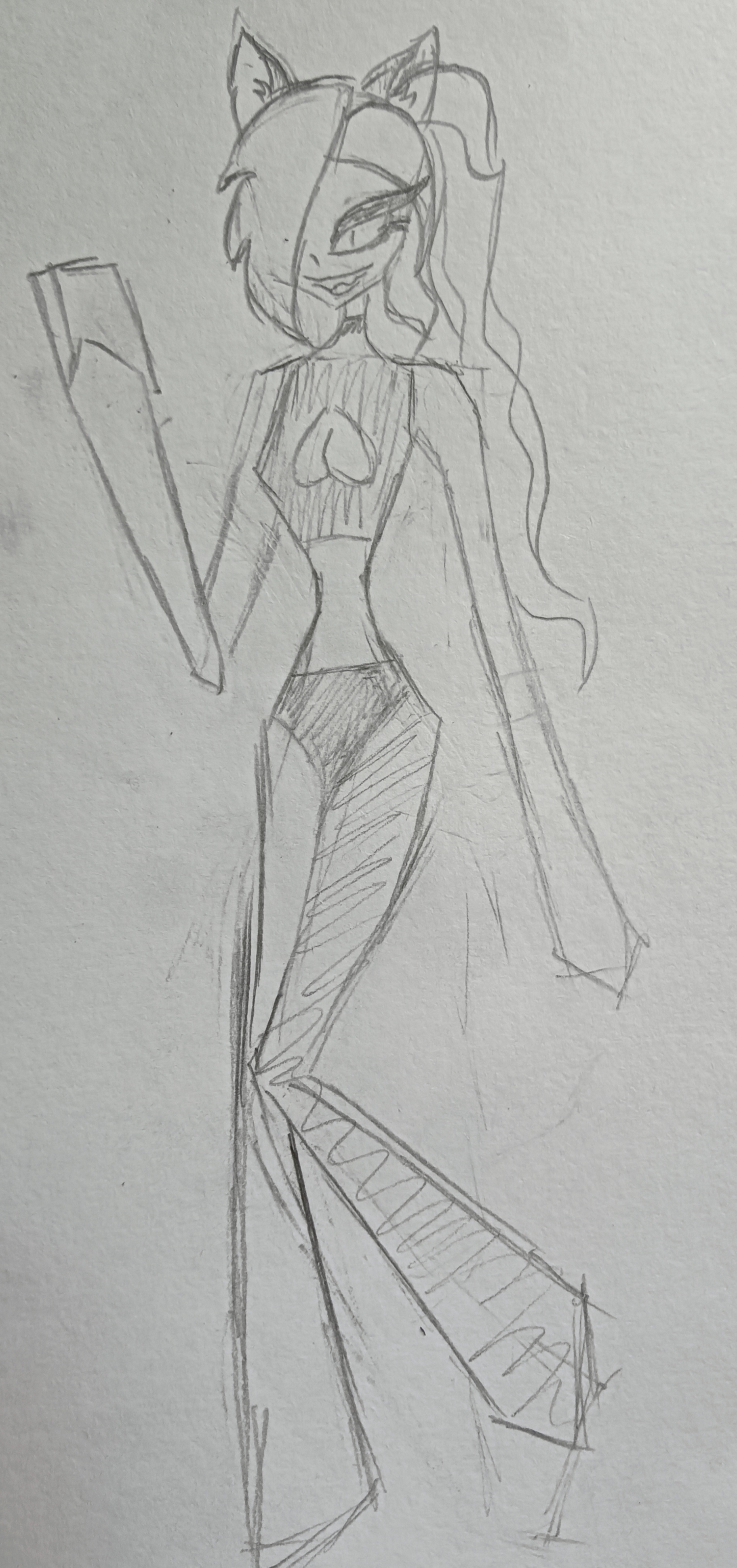 画了一个地狱客栈的人设  有两种不同的比例  大佬帮忙改画一下   都