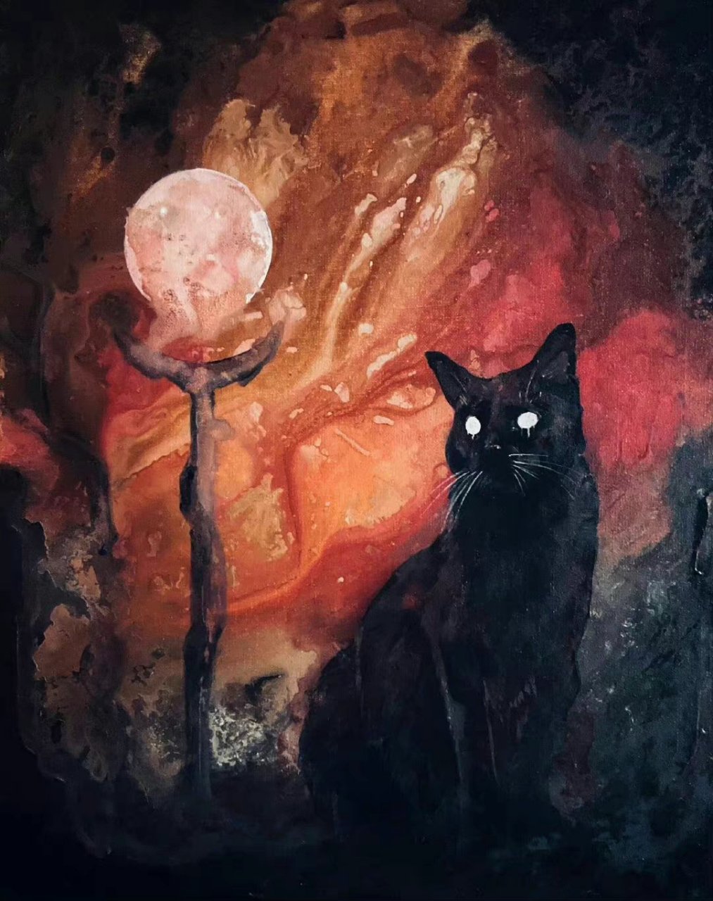 都说黑猫通灵,有沟通阴阳两界的能力,这个作者应该就是想表达出这样的