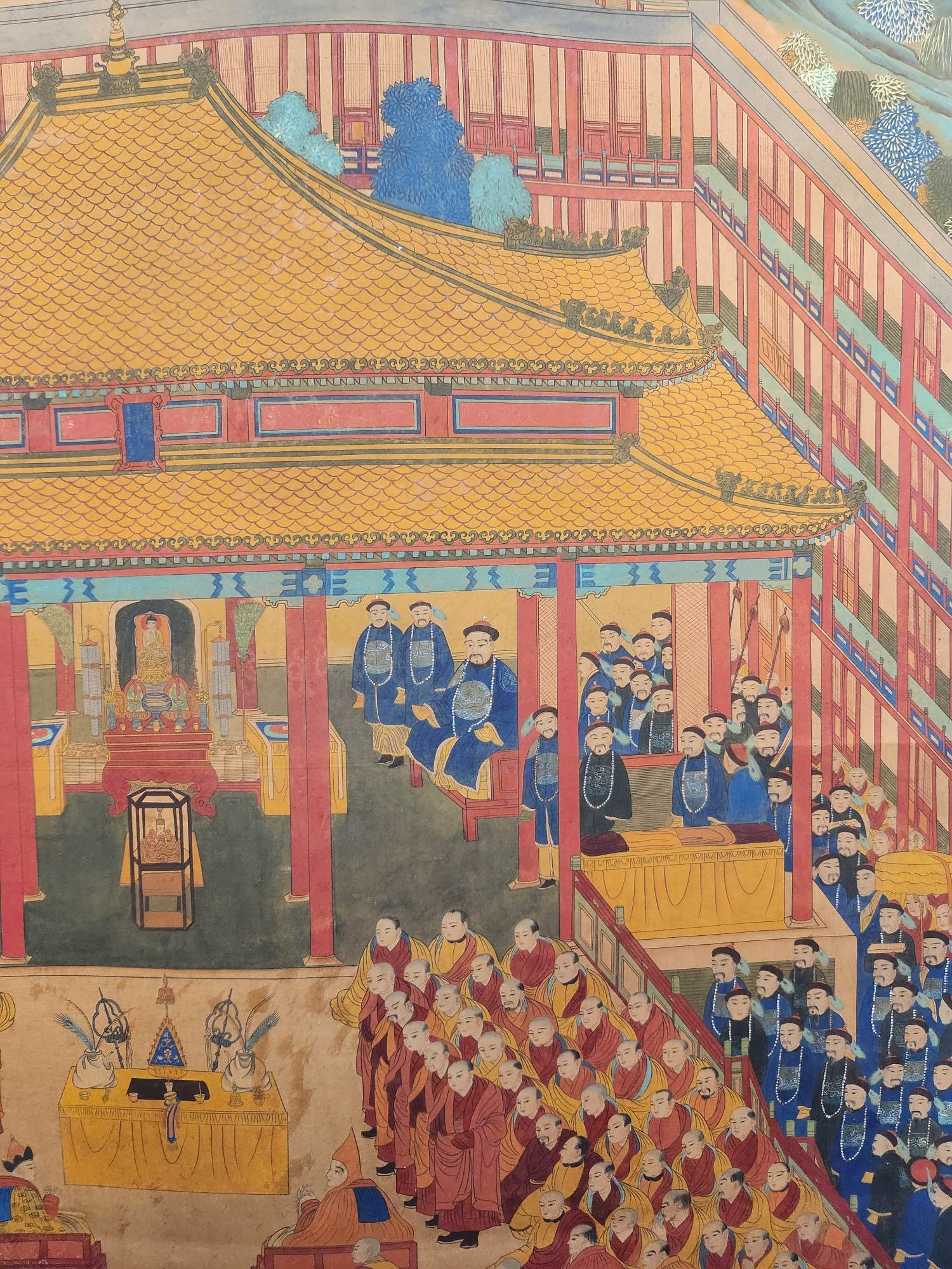 清   郎世宁   精品人物绢本立轴《万法归一图》    画心162x120cm.