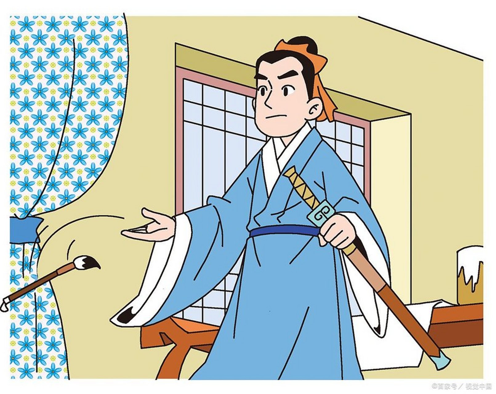 上联:投笔从戎,胆略岂关文采; 下联: ?