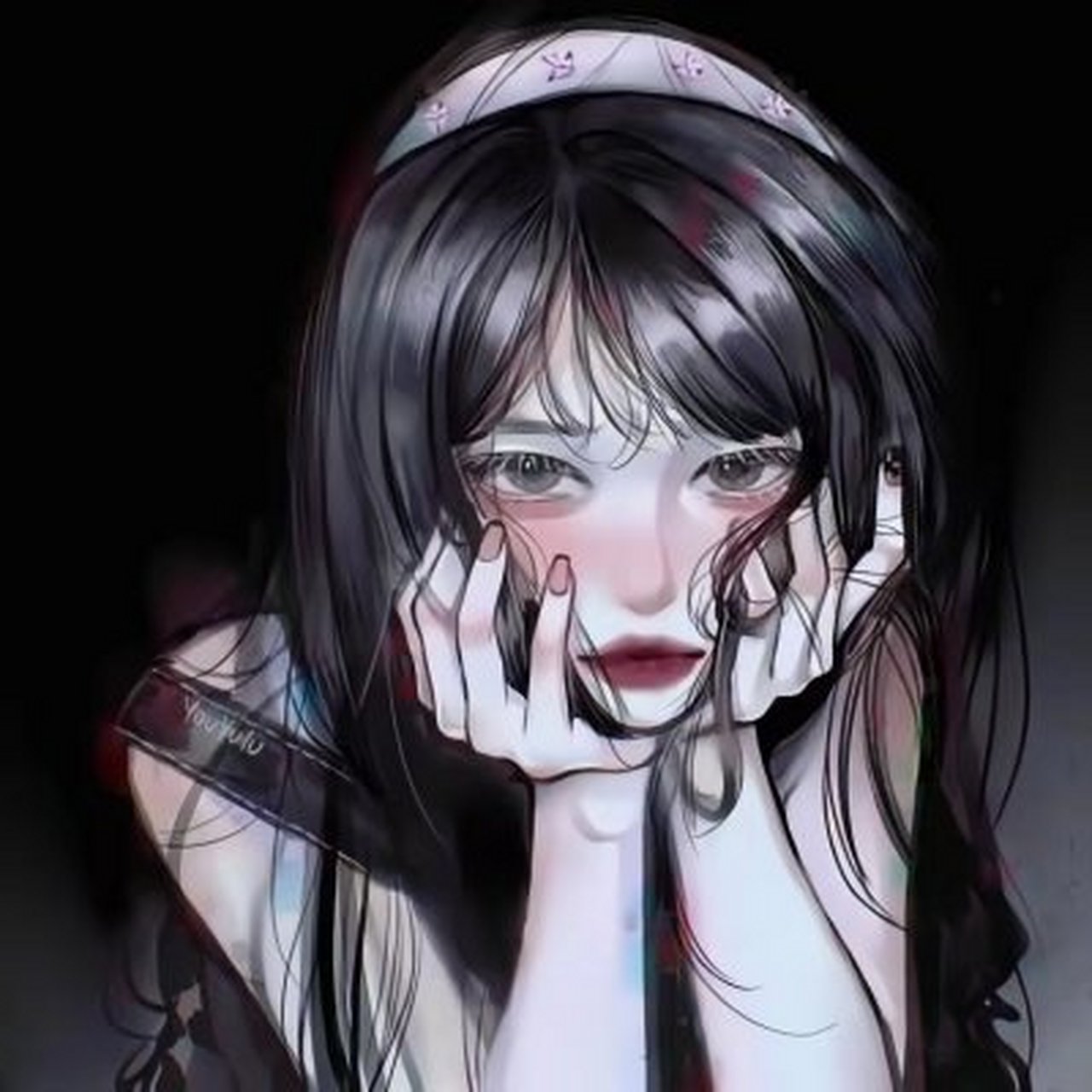 伤感丧系ins风动漫女头#女生头像分享# #头像# #女生头像# #优质女生