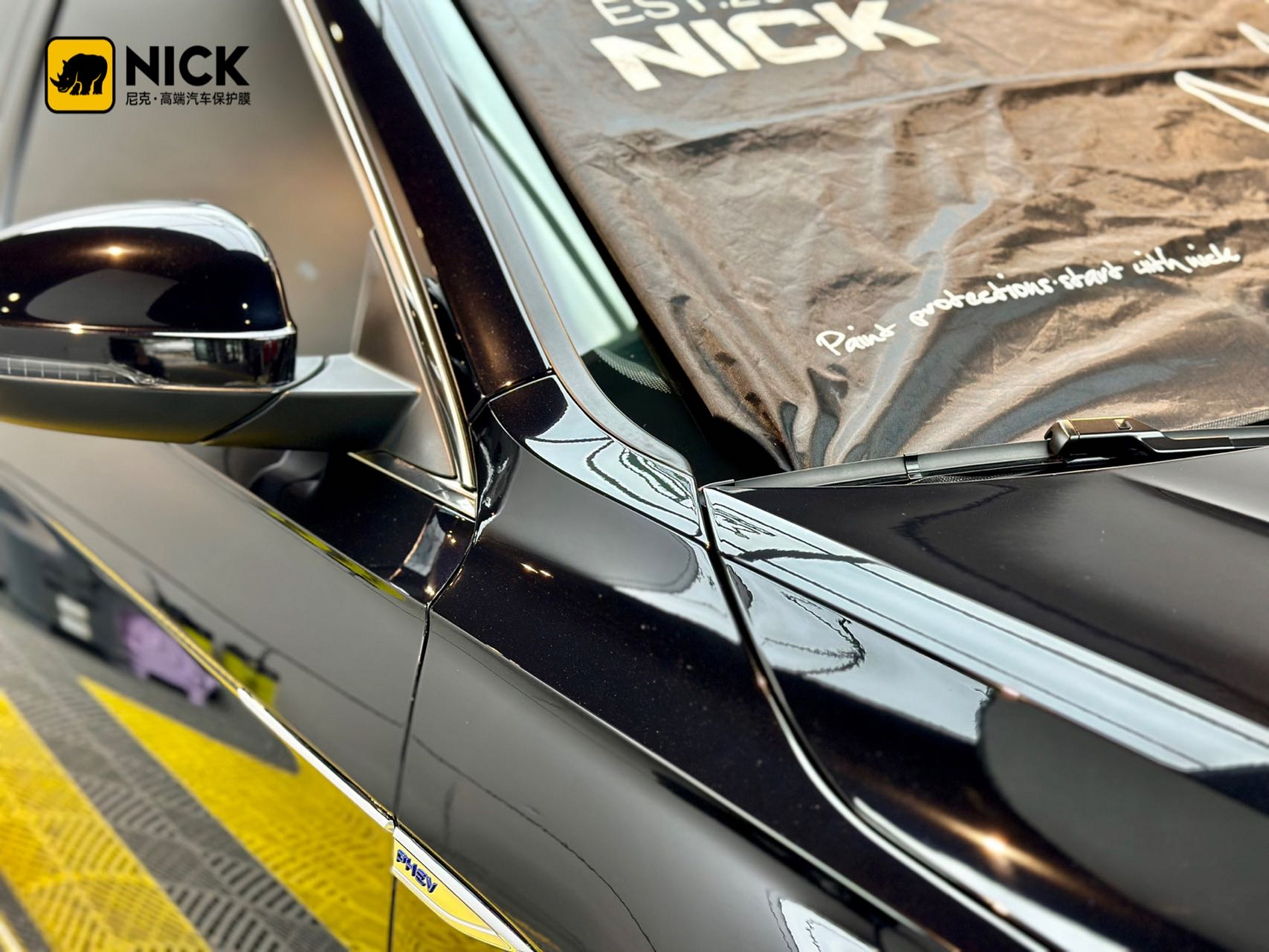 帕萨特到新疆永和嘉业贴尼克nick隐形车衣亮度展示贴好膜找尼克
