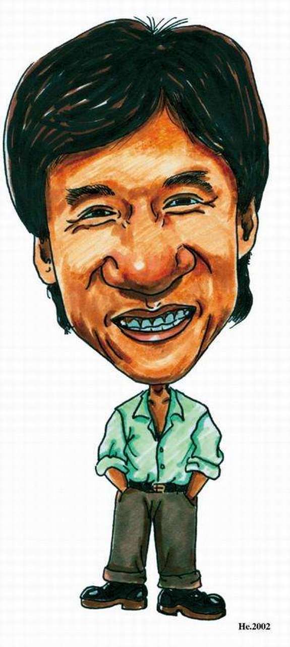 过目不忘的漫画脸明星# 成龙大哥的漫画脸,看到他独特的大鼻子,已眼