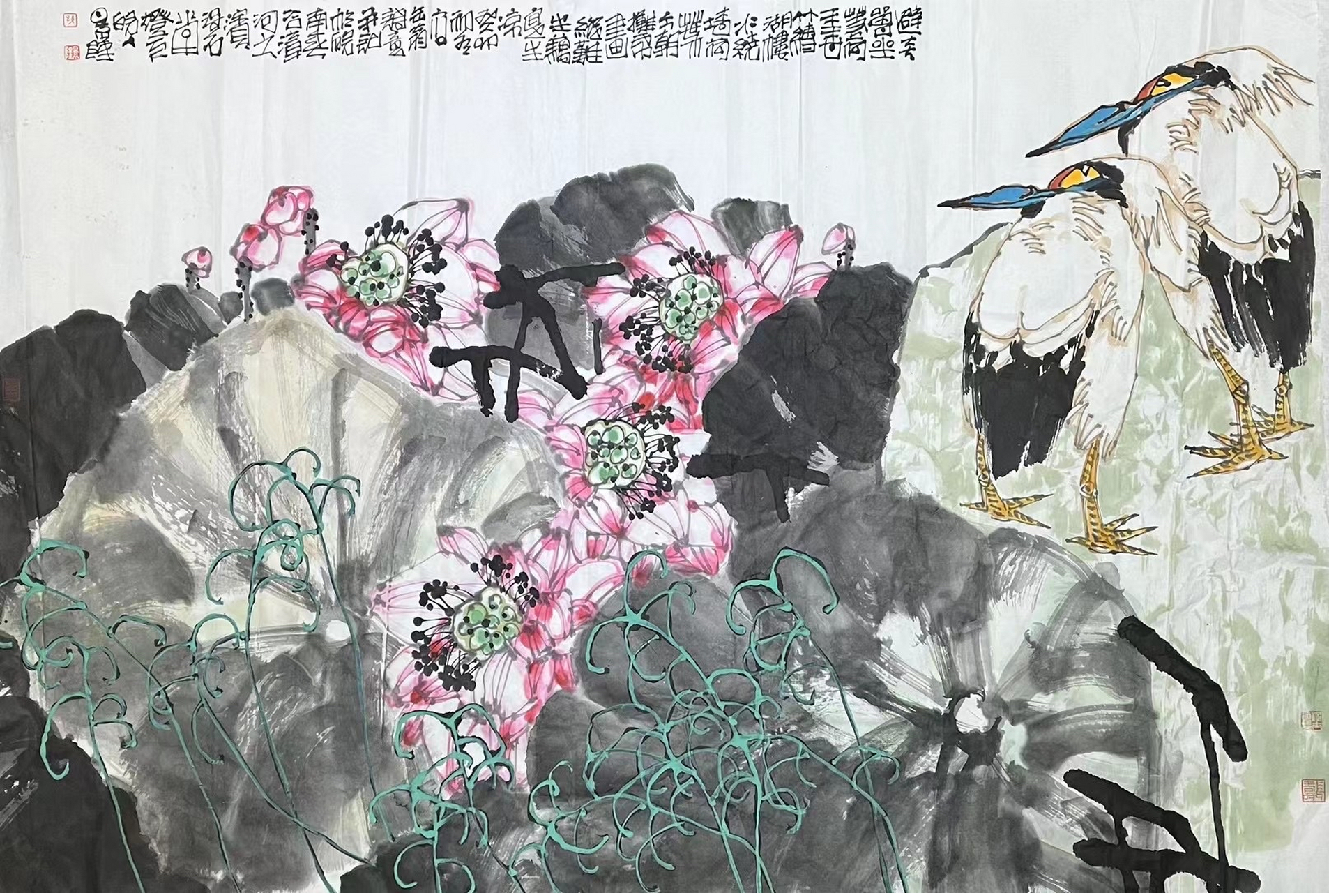 画家孙景隆花鸟画作品