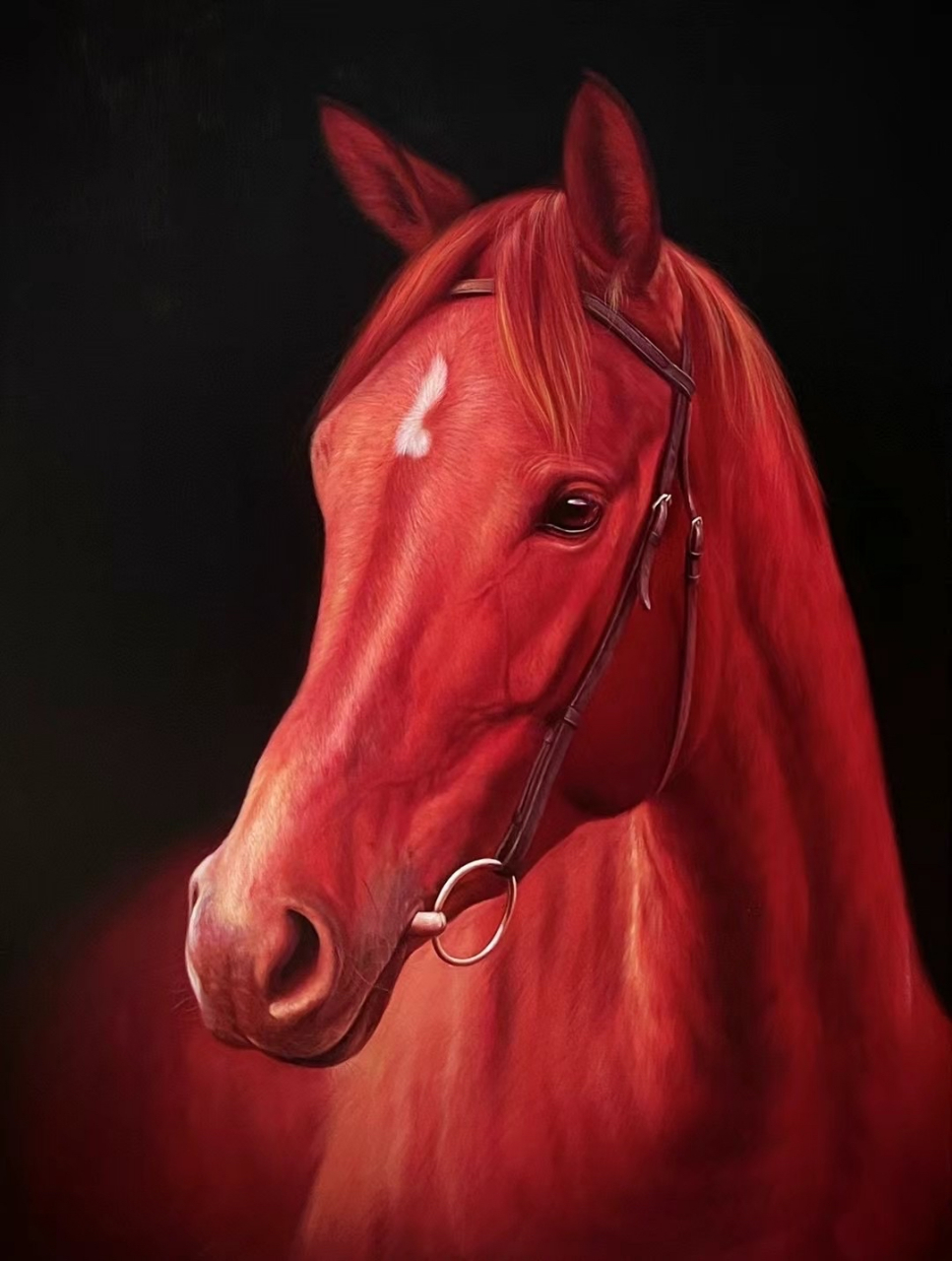 这幅马头油画让我感受到了无尽的力量与生命力!