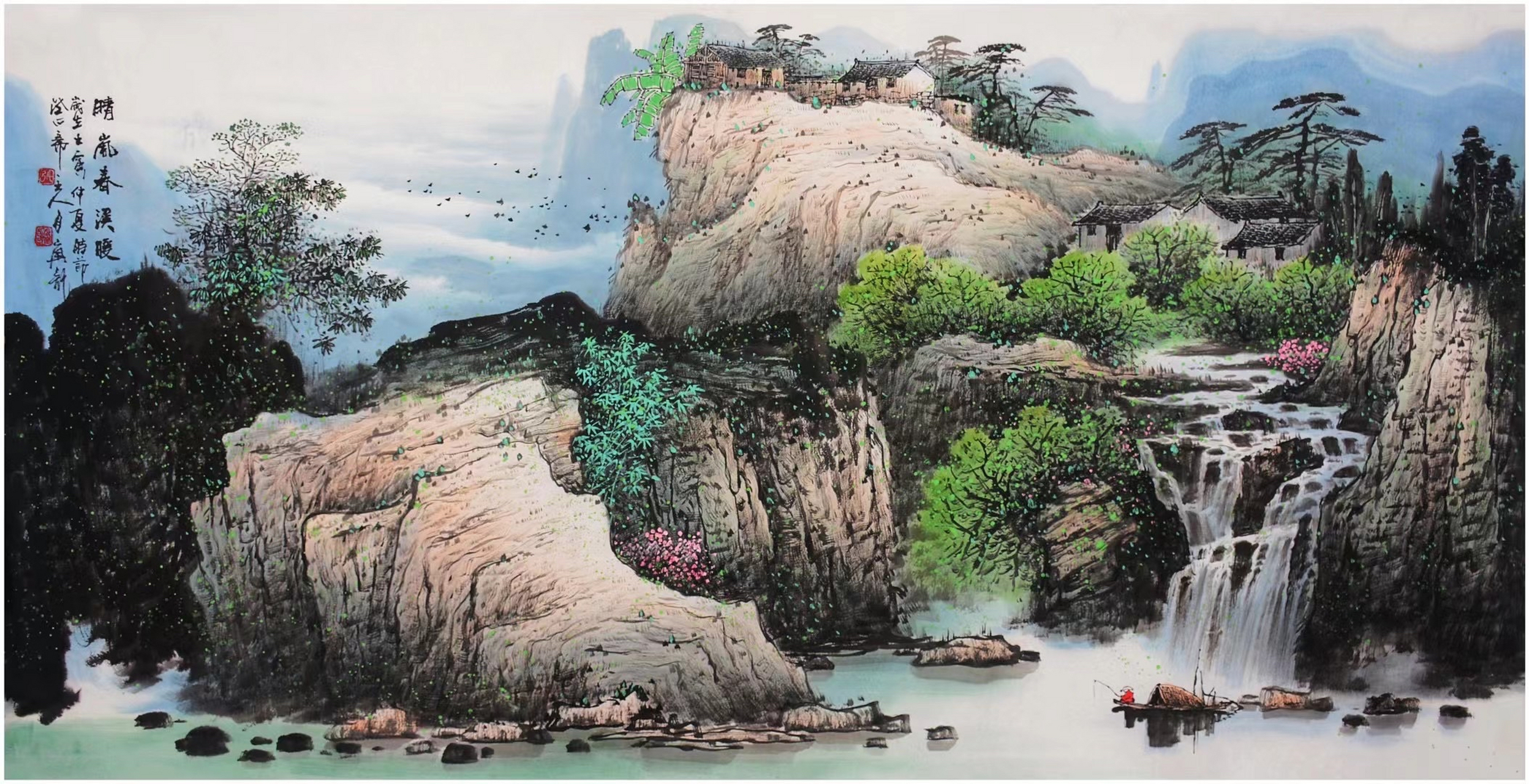 画家张月岗山水画精品现货张月岗山水画,艺术价值高,值得收藏.
