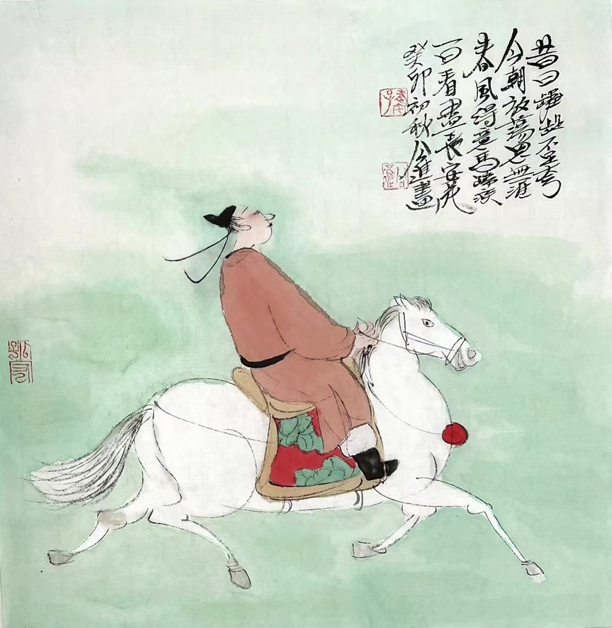 虽然生活中有种种烦恼,但是在公进的画中,我找到了平静和放松.