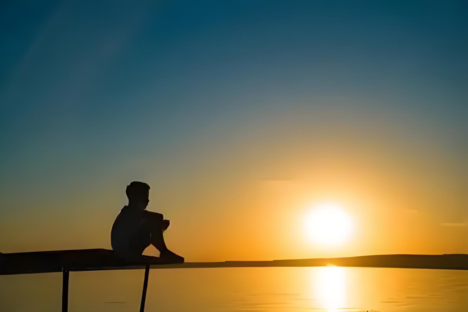 无望世间无奈事,独看夕阳坐