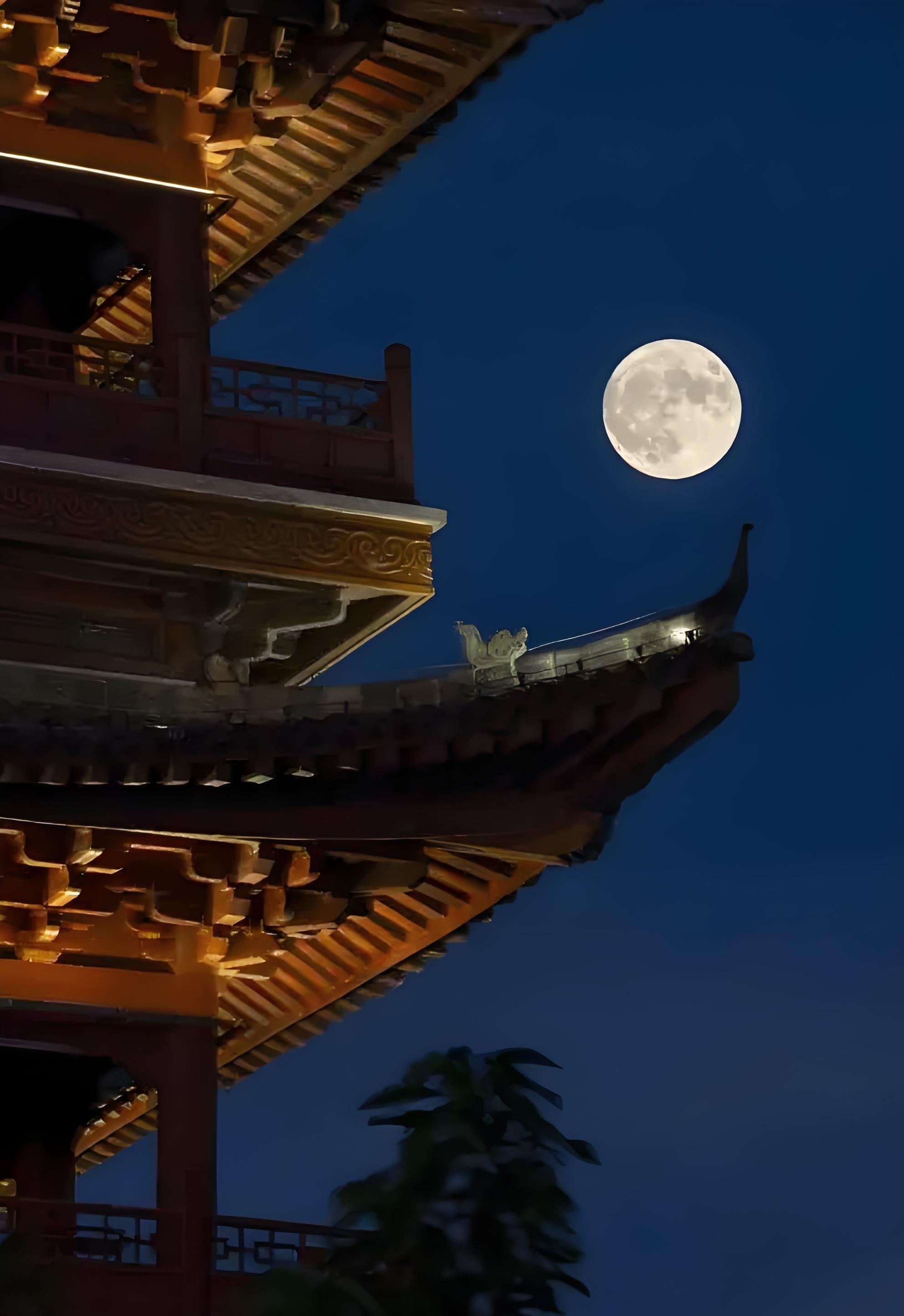 普天同庆迎明月. 迎明月.供奉百果,酒香浓烈