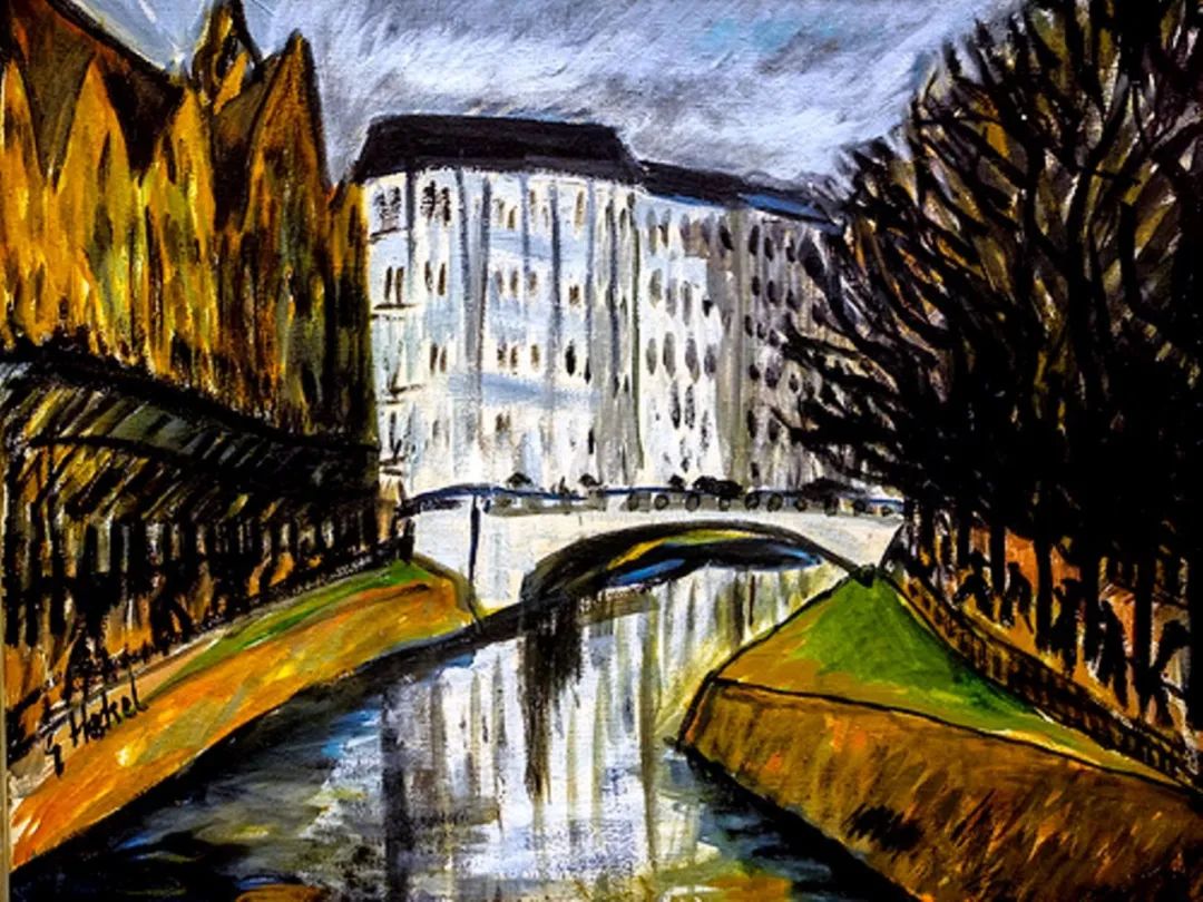 领略他的德国表现主义风景油画作品埃里希赫克尔油画桥社德国表现主义