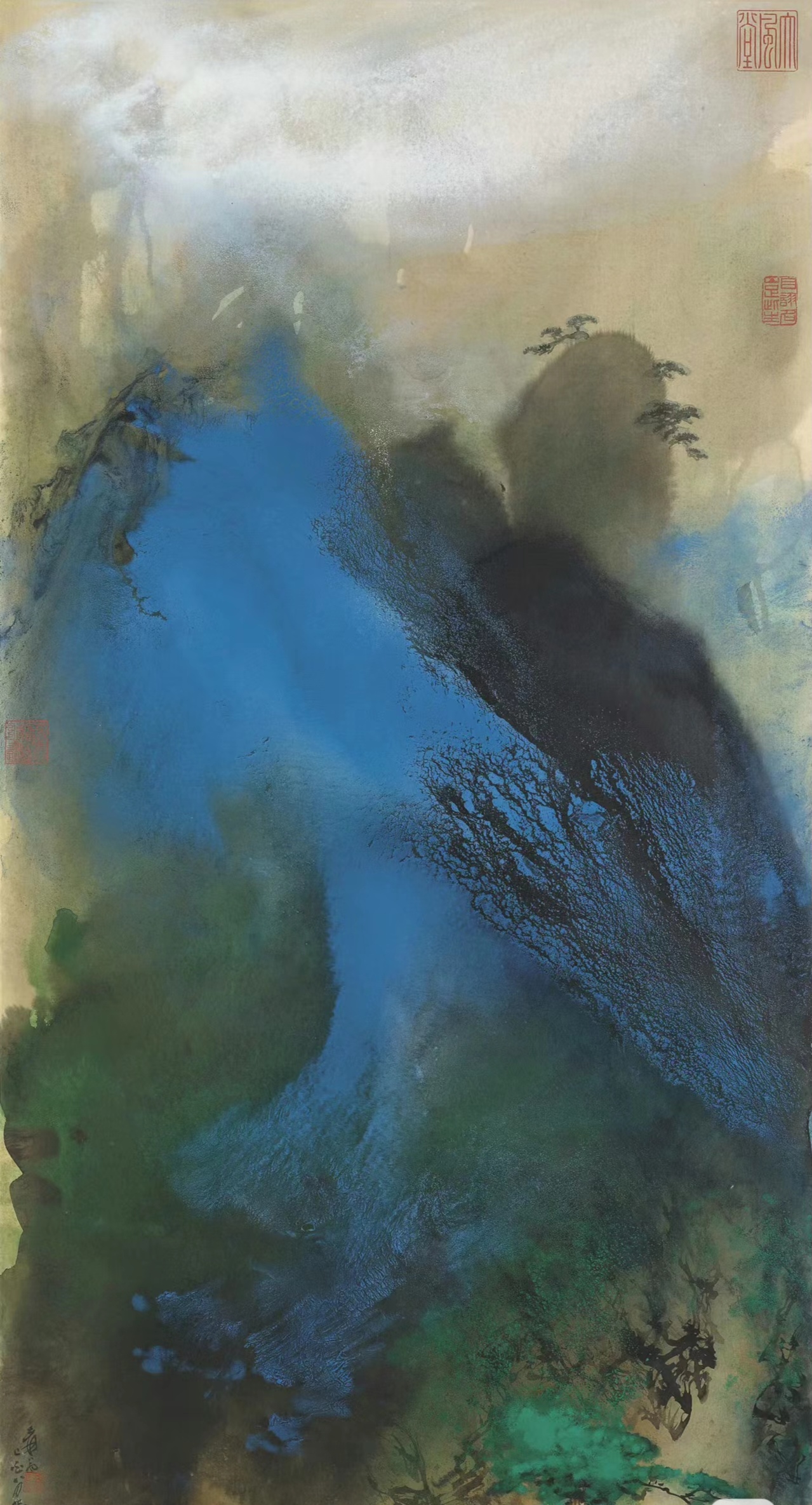 ——张大千的泼墨山水作品 欣赏