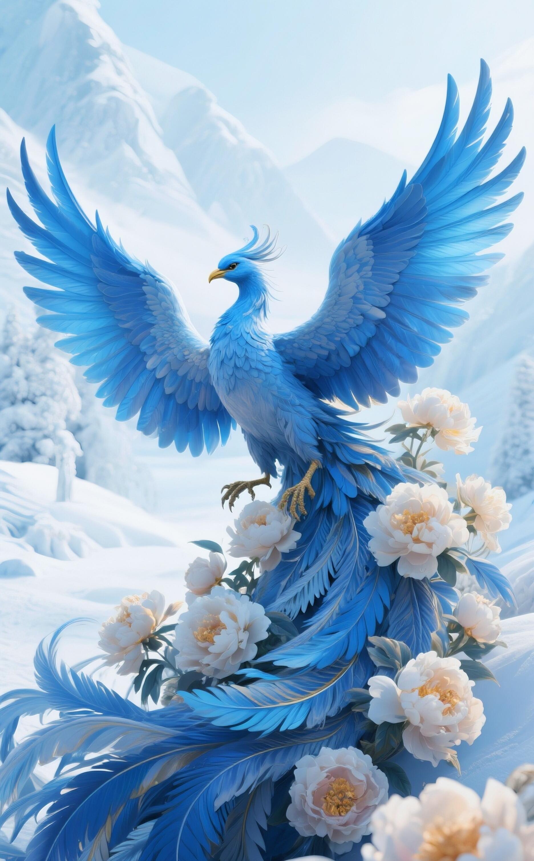 冰蓝凤凰,雪域中的宁静与优雅