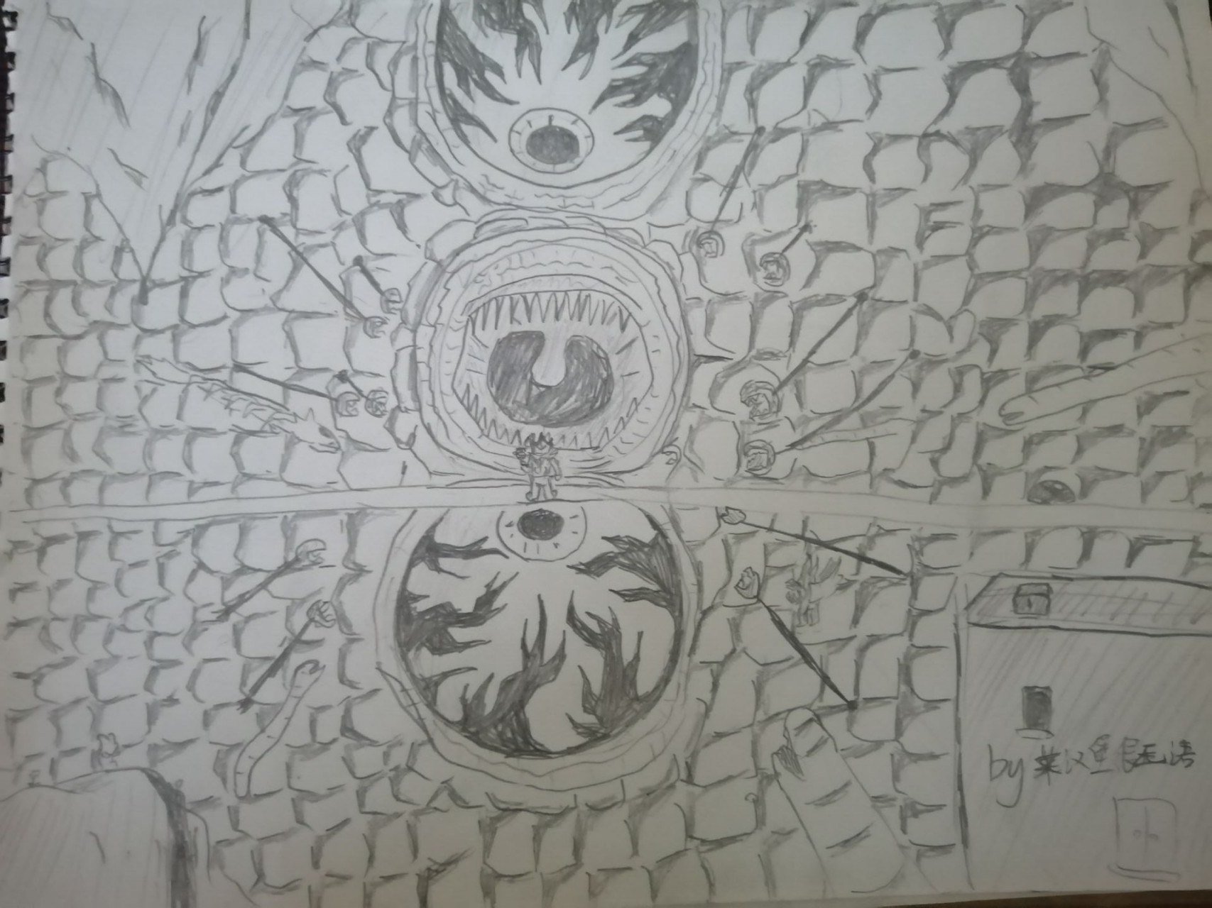 泰拉瑞亚boss手绘图4之血肉之墙 "山山"来迟