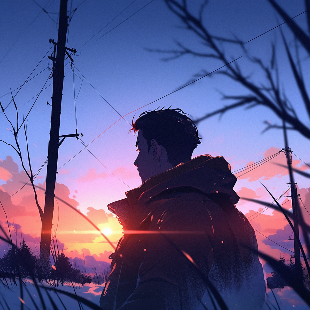 我和夕阳为伴,所怀念的是那一片晚霞 好看的男生头像,需要图加关注