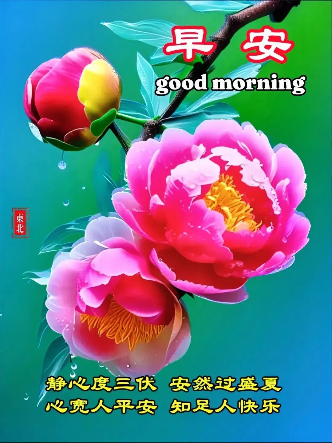 早安,美好的一天从这朵绚烂的牡丹开始!