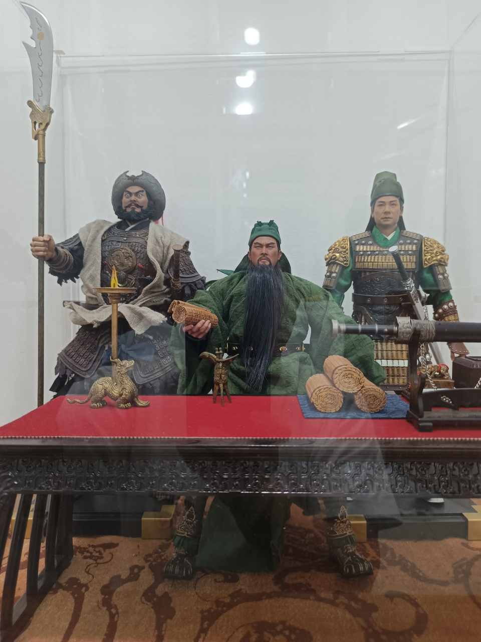 关羽周仓关平古代兵人展示 这是某厂出的古代兵人关平为自d
