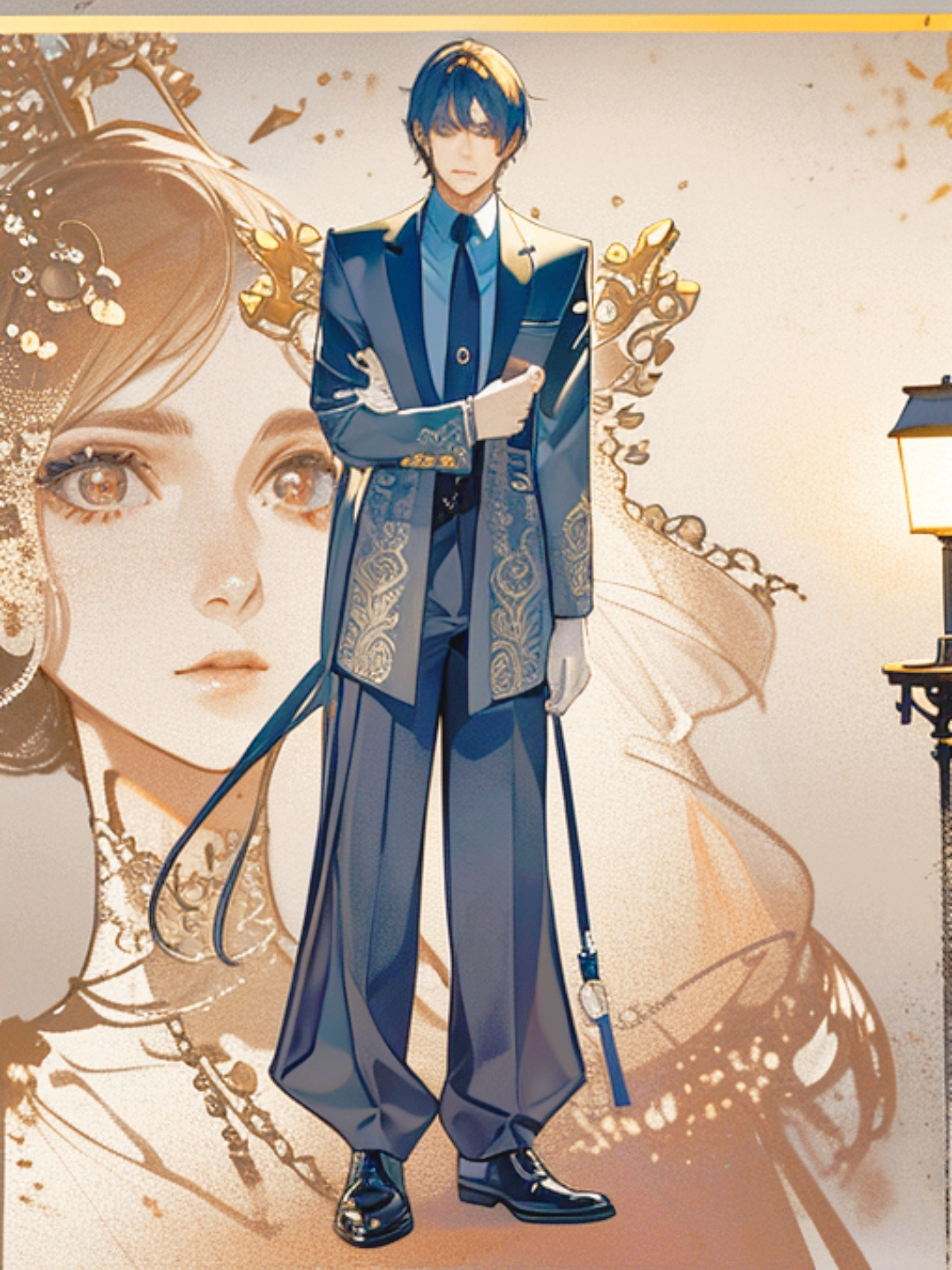 他,穿着黑色的中山装,仿佛是夜空中的一抹深邃,沉稳而凝重.