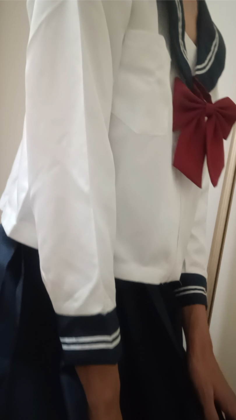 男生第一次穿女装,有点喜欢自己了怎么办#白丝# #jk制服