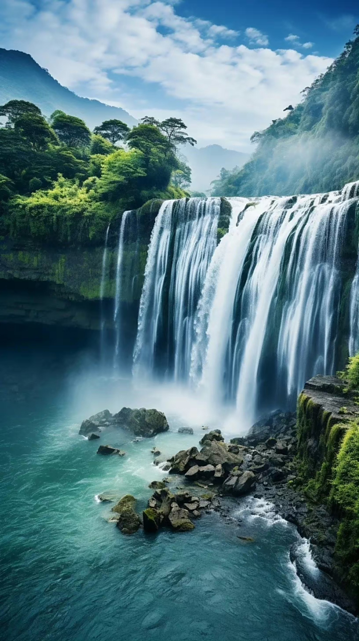 ai创作:可以做手机壁纸的山水画!ai太强大了!大家赶紧下载吧!