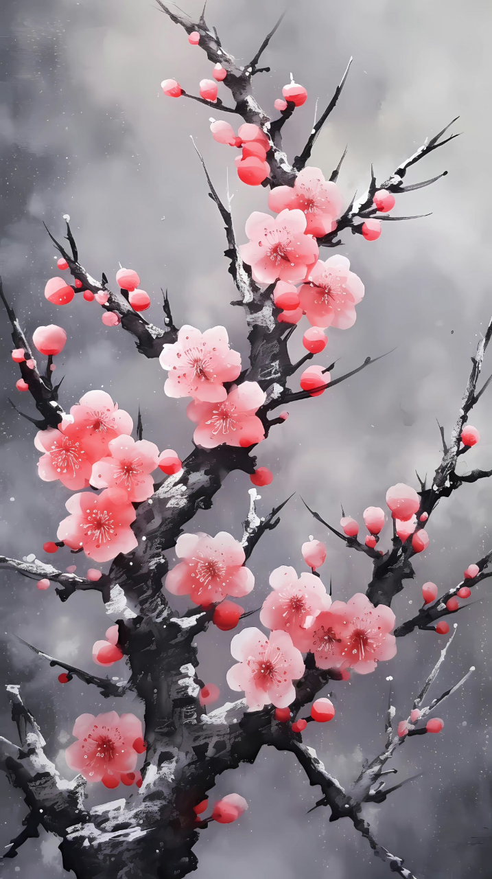 唯美诗词与ai创意:《梅花引·荆溪阻雪》 白鸥问我泊孤舟,是身留