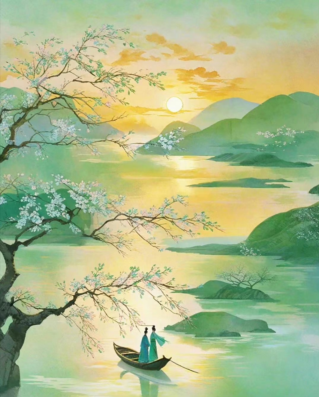 唯美诗词与ai创意:初秋 唐 孟浩然 不觉初秋夜渐长,清风习习重凄凉.