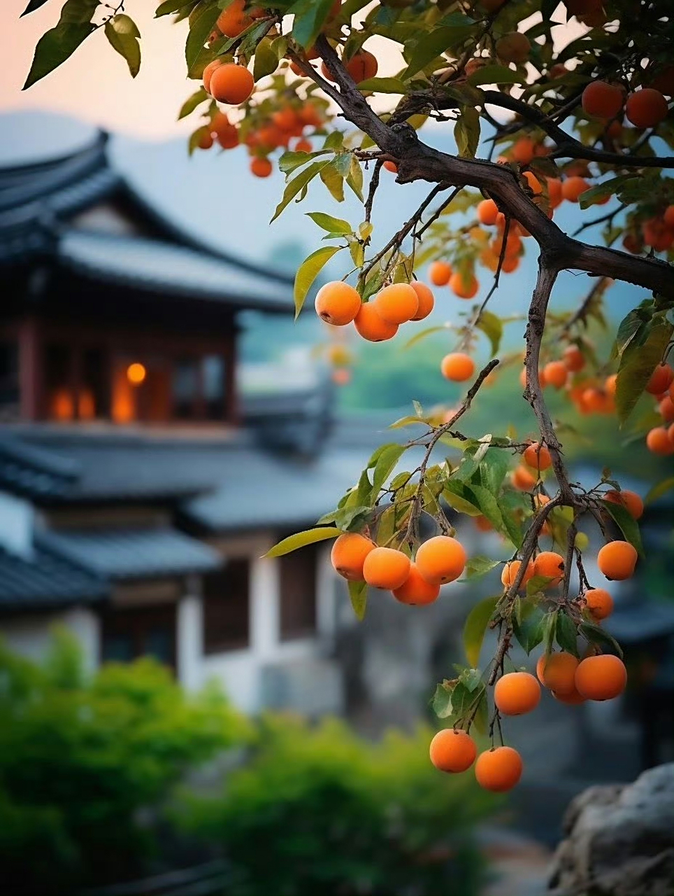 唯美诗词与ai创意:《秋天的果实》秋过枫林锦绣斑,纷纷霜果映红颜.