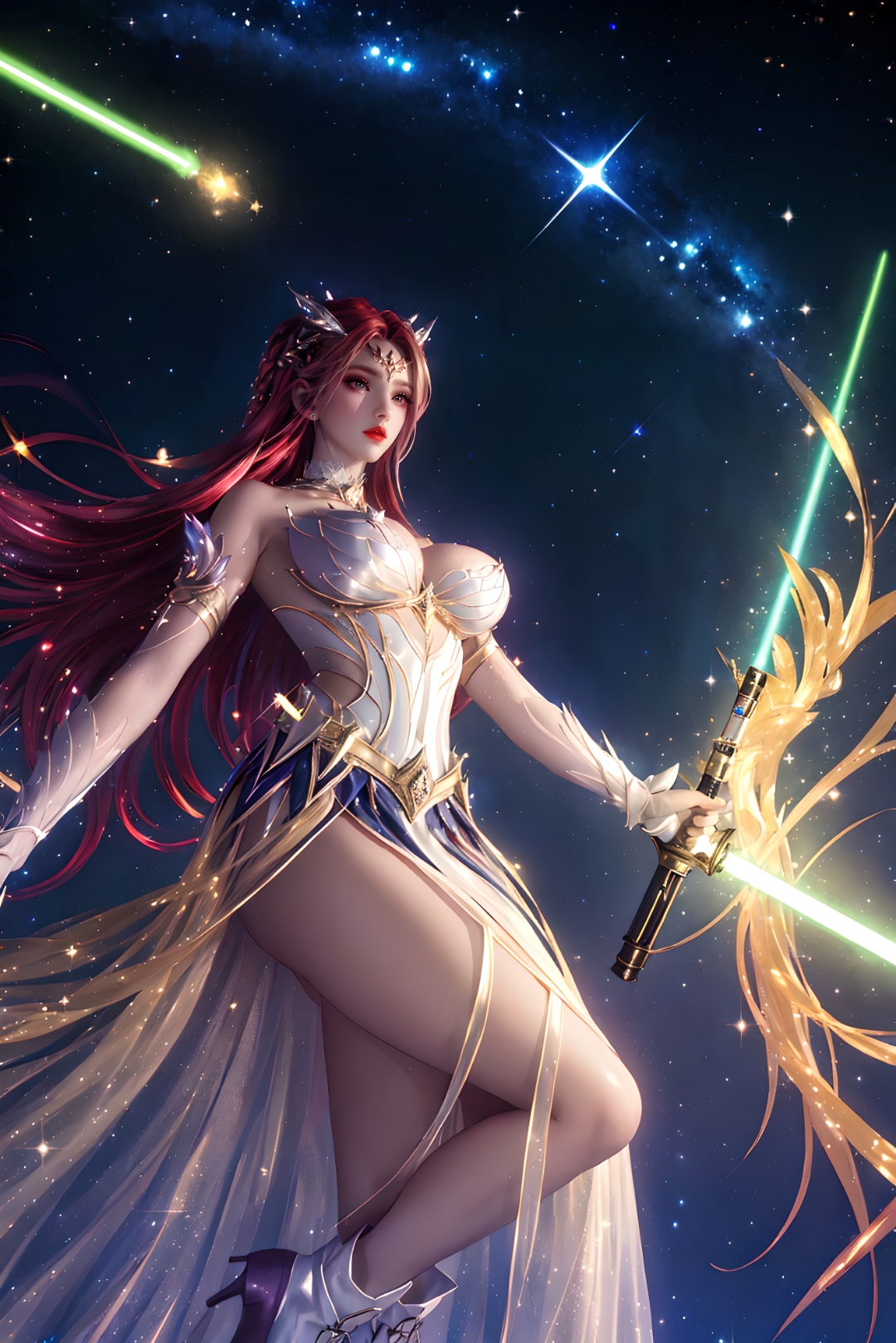 "月下女神,3d渲染的魅力盛宴!