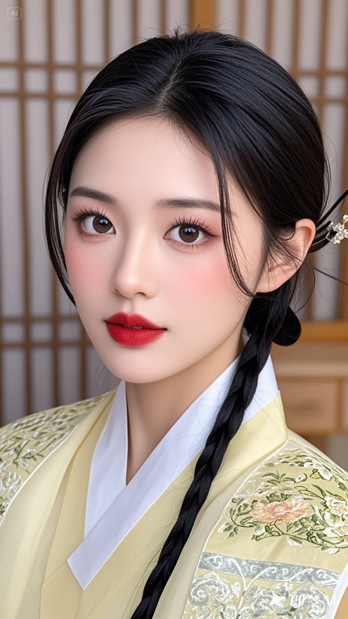 眼前的朝鲜族女青年,宛如春日绽放的花朵