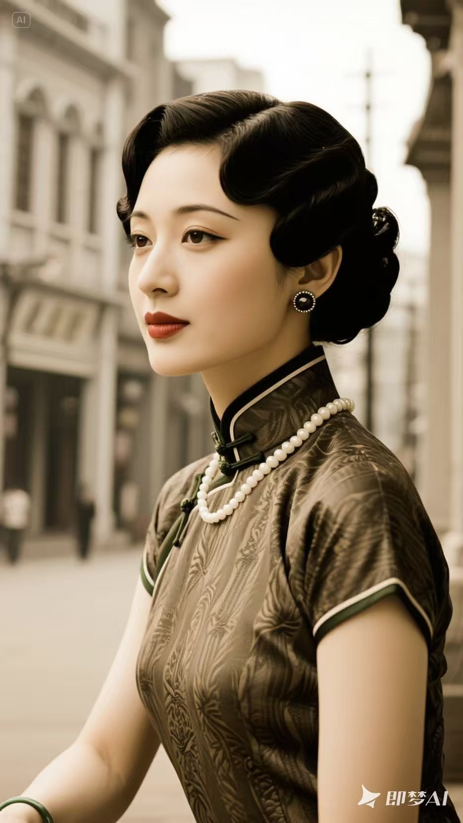 举手投足间皆是老上海旗袍发型三十年代女明星三十年代旗袍上海滩四大