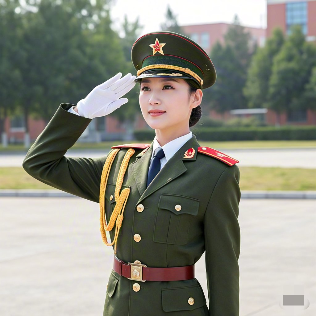 女兵敬礼,致敬英雄魂