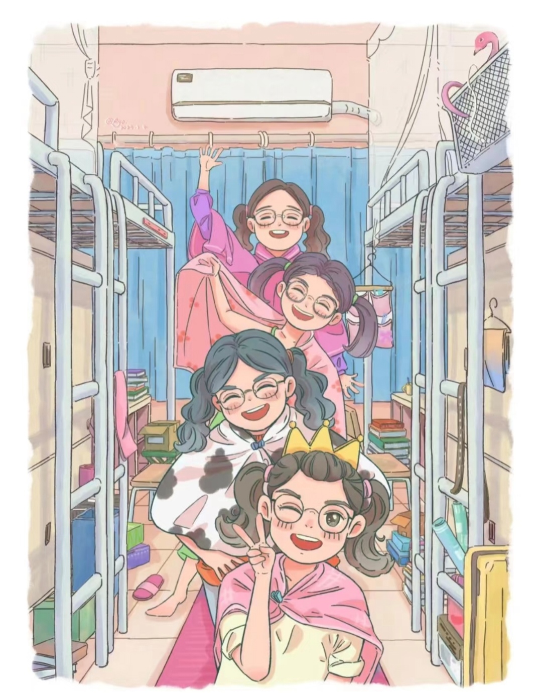 回忆里的人时不能去见的,见 宿舍照片卡通图片女生宿舍卡通大学生铑