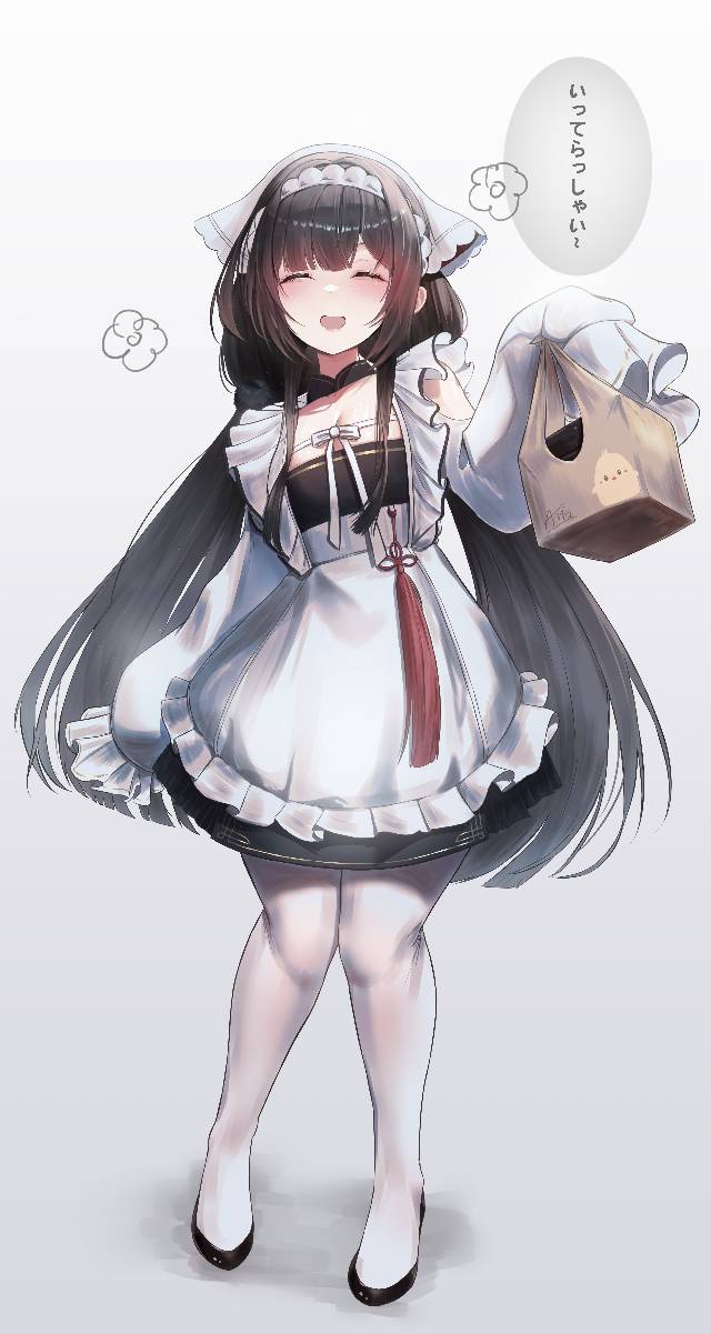 小女孩,女仆,魅惑的大腿,微笑图片|尺寸3728x7000