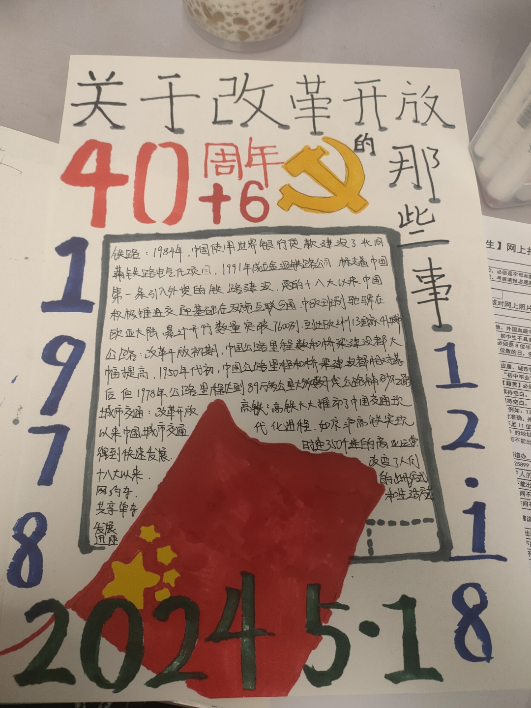 改革开放手抄报