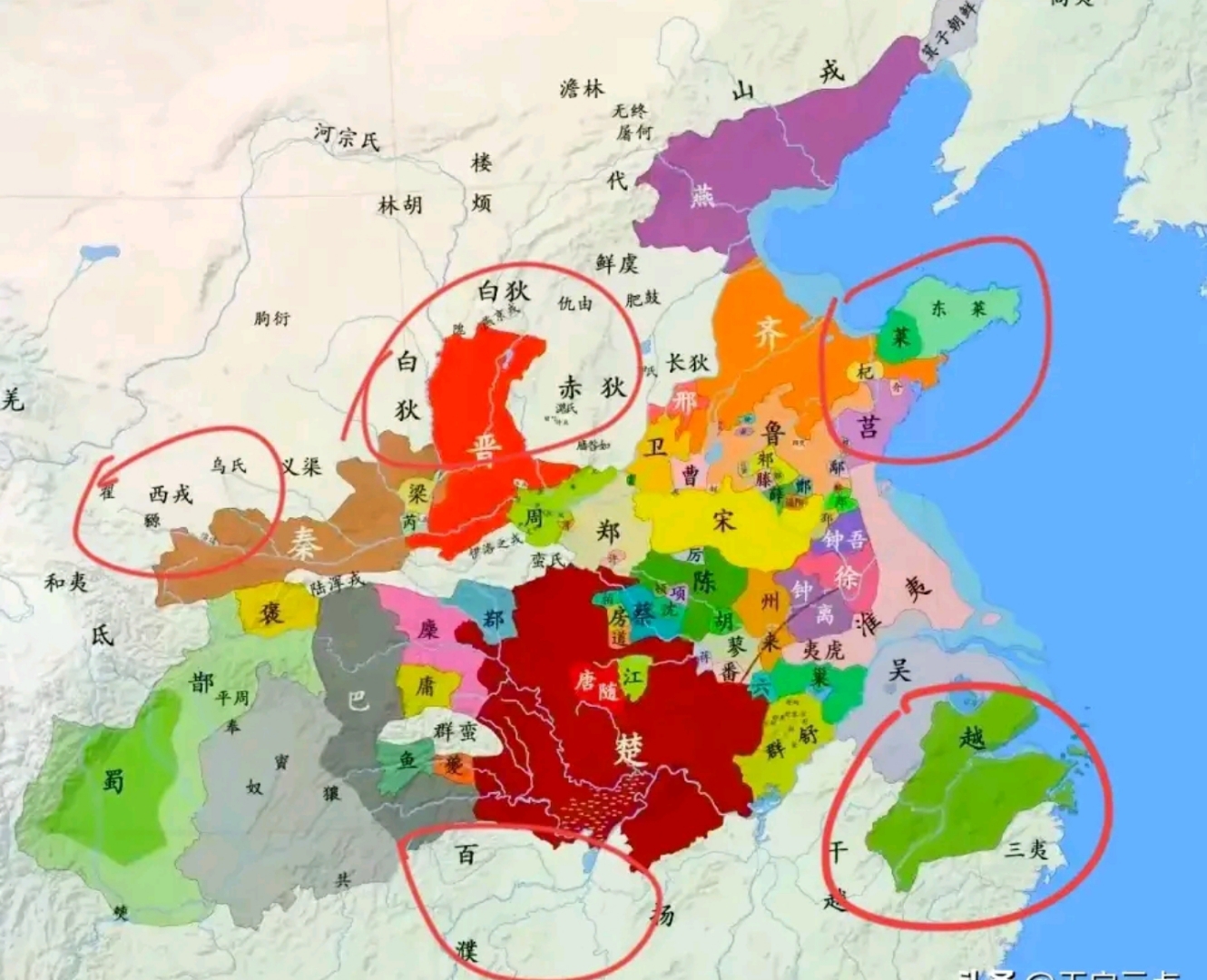 一个有趣的现象是:在春秋时期,那些真正的霸主其实