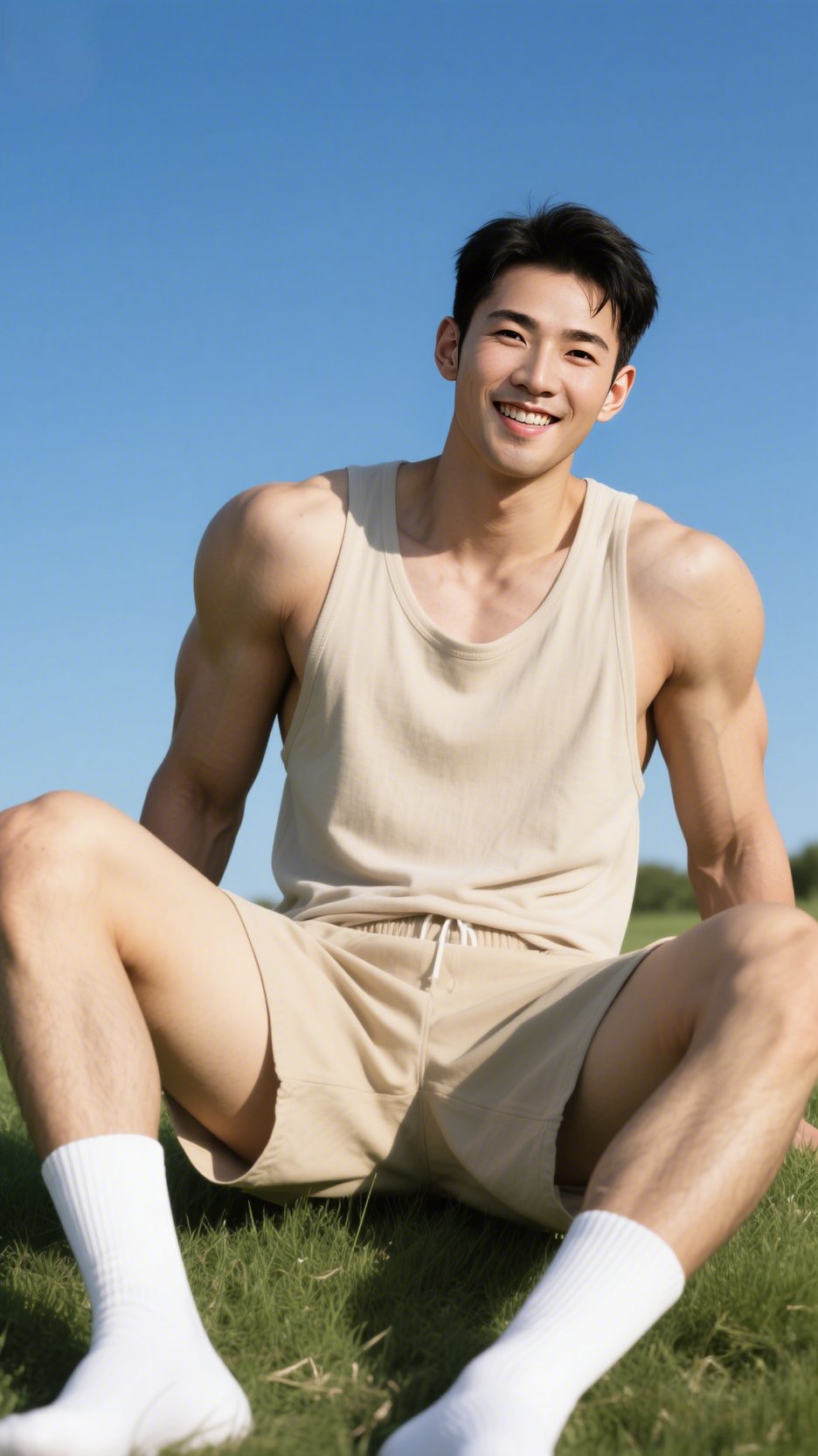 阳光轻柔地洒在翠绿的草地上,像给大地铺上了一层金色的薄纱