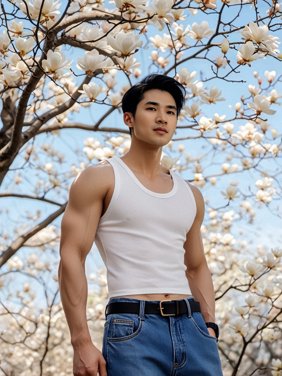 它们像亭亭玉立的少女,身着洁白的纱裙,傲立在枝桠间