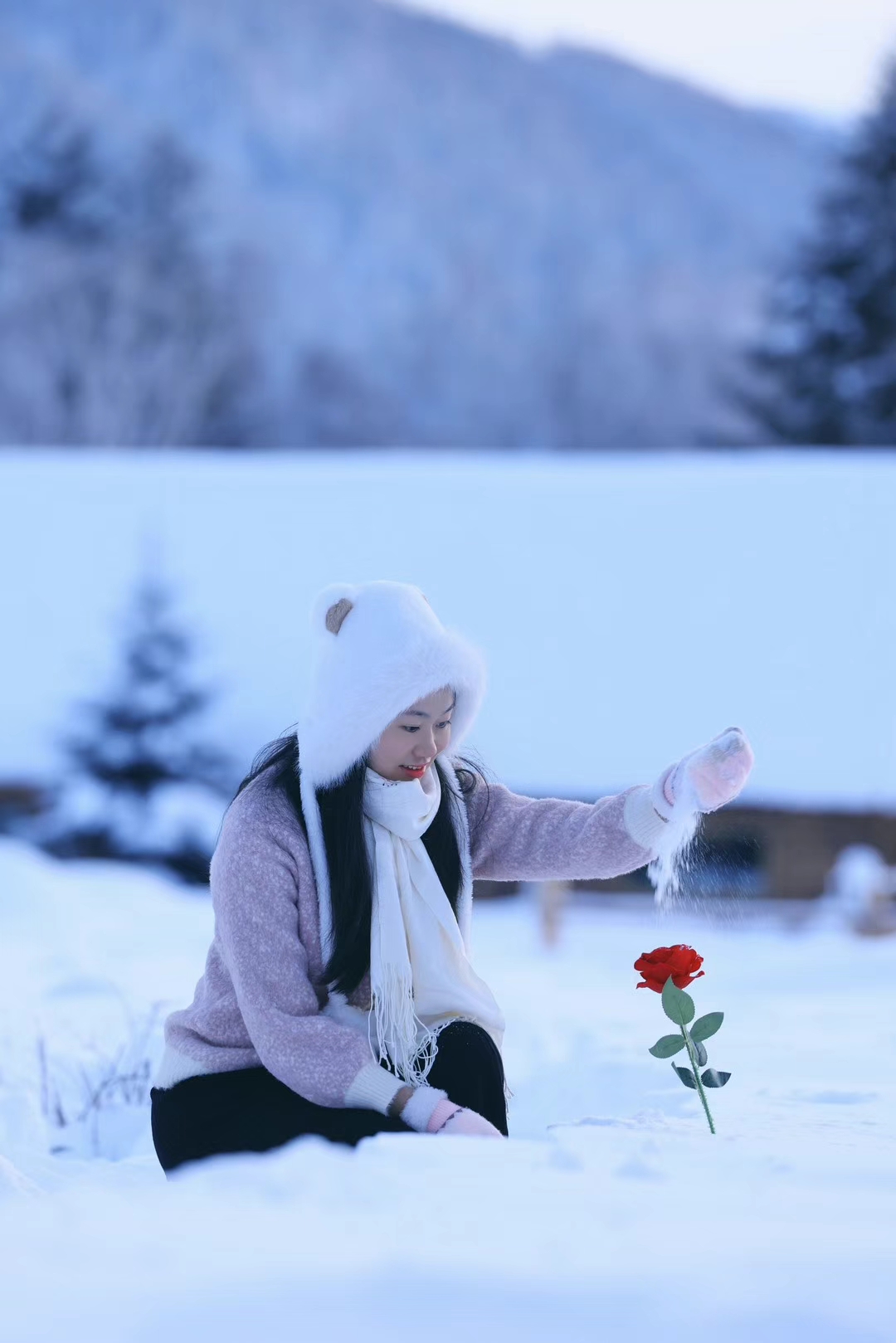 冬天女人唯美意境图片图片