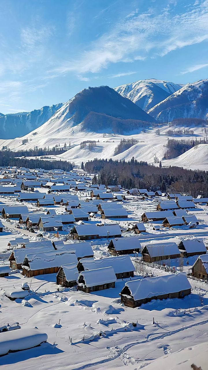 "丨喀纳斯禾木· 雪景  (  喀纳斯禾木的冬季静谧,雪白,一尘不染尤珑