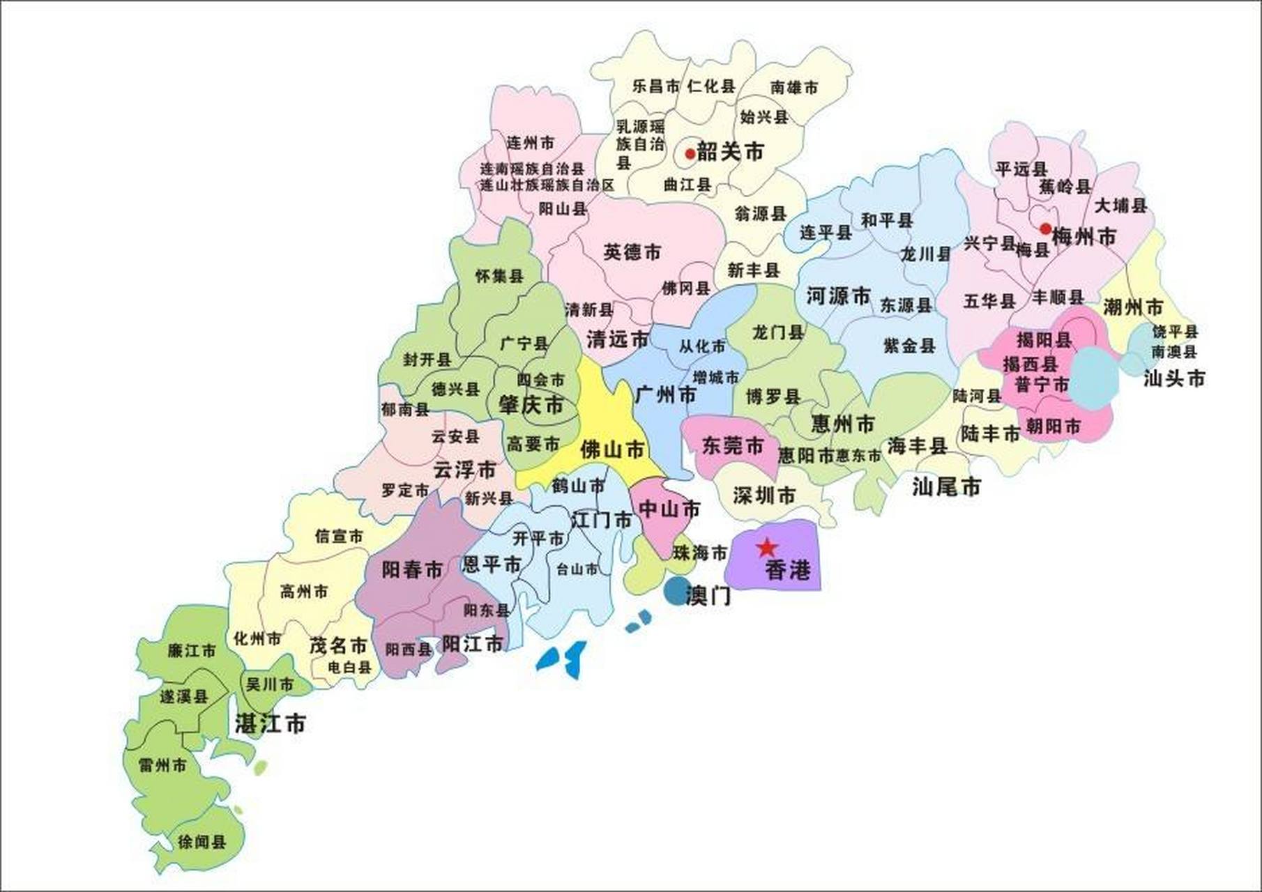 与周边省份城市相比较,广东的行政区划肯定有大问题,几乎所有与广东