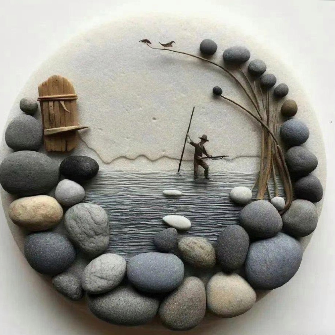 创意石头画,宛如自然与艺术的完美融合,令人叹为观止.