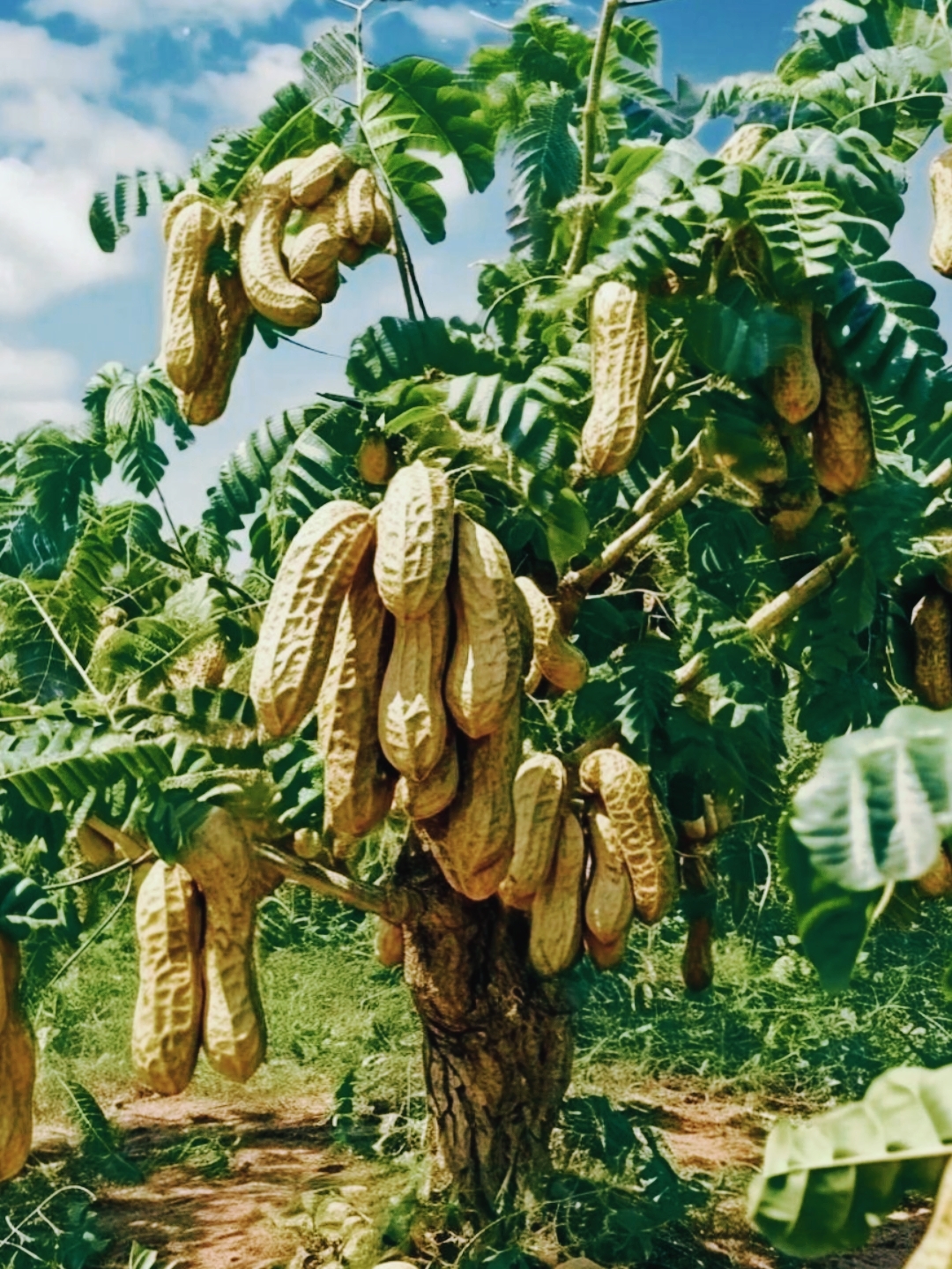 田野里的花生树,看着就美,一串串花生随风摇曳,想知道这是哪里买的