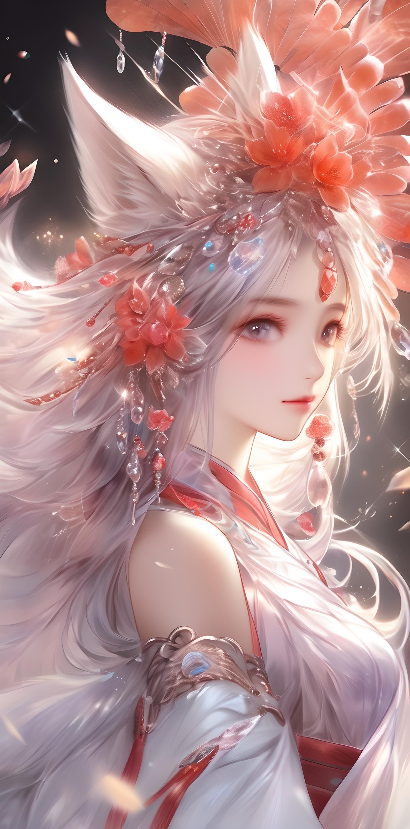 🌙🦊梦幻般的狐狸耳朵女神降临!